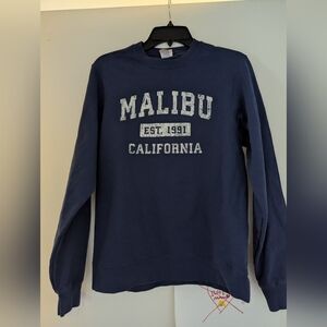Malibu California Navy Blue Sweatshirt Small Medium